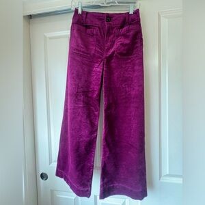 Anthropologie corduroy plum pants.
